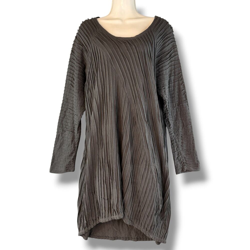 Chalet Et Ceci Grey Midi Long Sleeve Lagenlook Oversized Boho/Hippie Size L